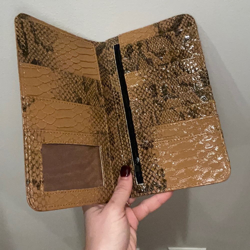 Faux Snakeskin wallet clutch